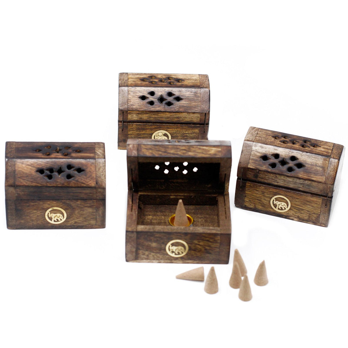 Mini Mango Wood Incense Cone Smoke Box – view 5