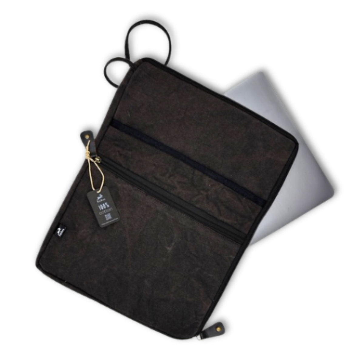Stonewash Large Laptop Pouch - Charcoal - 30x40cm – view 2