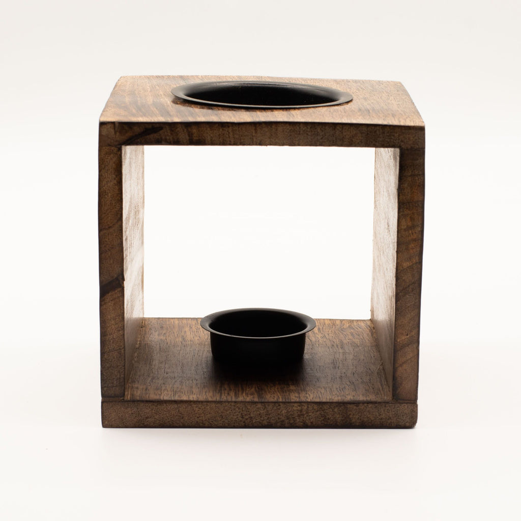 Large Square Mango Wood Oil Burner - Tree of Life – view 2