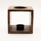 Large Square Mango Wood Oil Burner - Tree of Life – view 2
