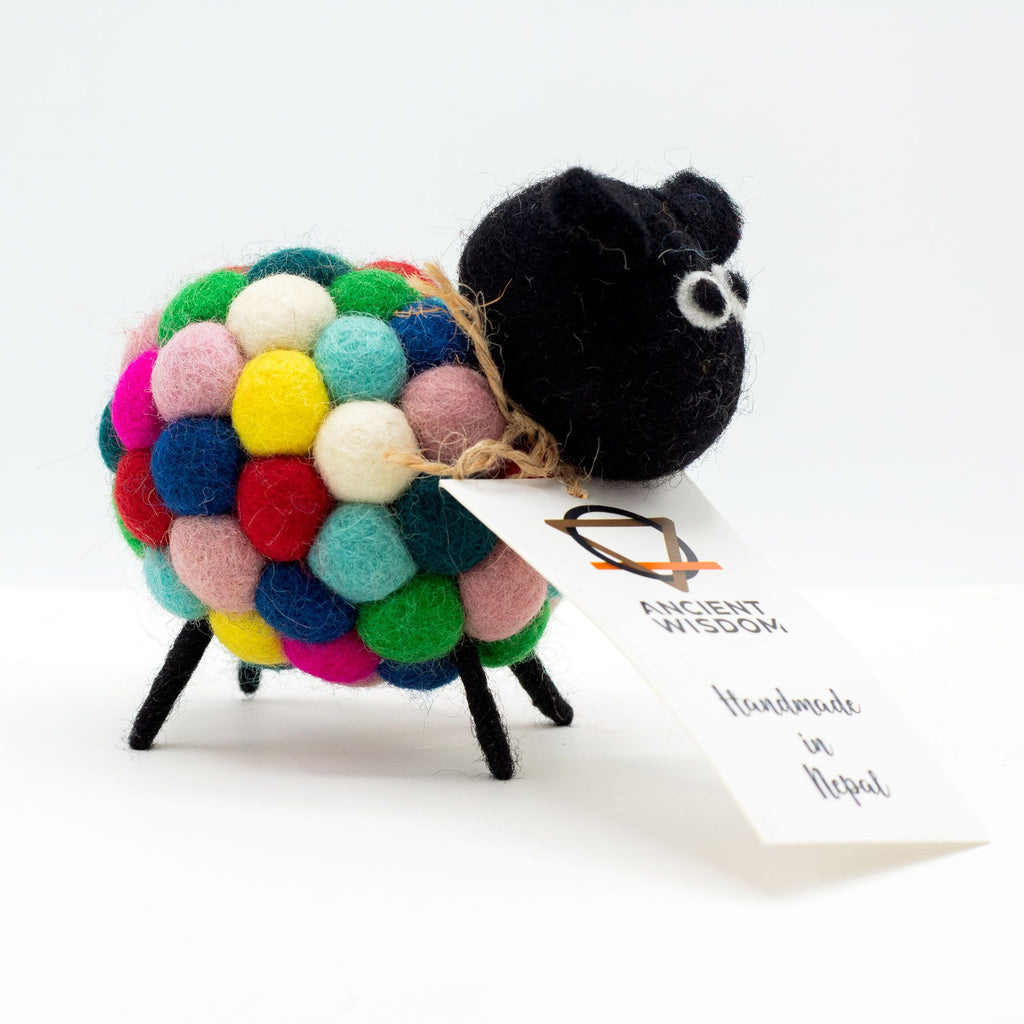 Little Felt Sheep Figure - Multi Colours, 12 x 8 cm – view 4