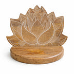 Mango Wood Lotus Wall Shelf, White Wash Finish – view 2