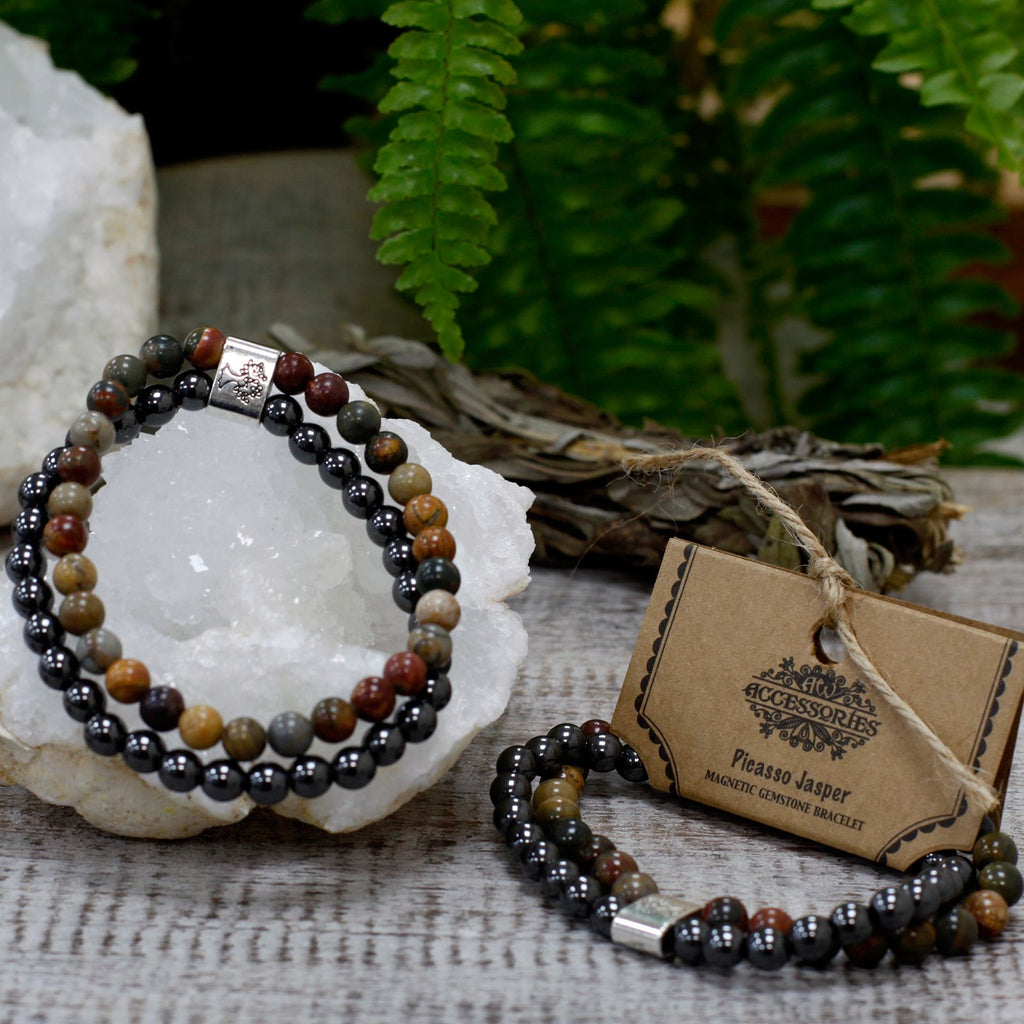 Magnetic Picasso Jasper Gemstone Bracelet – view 6