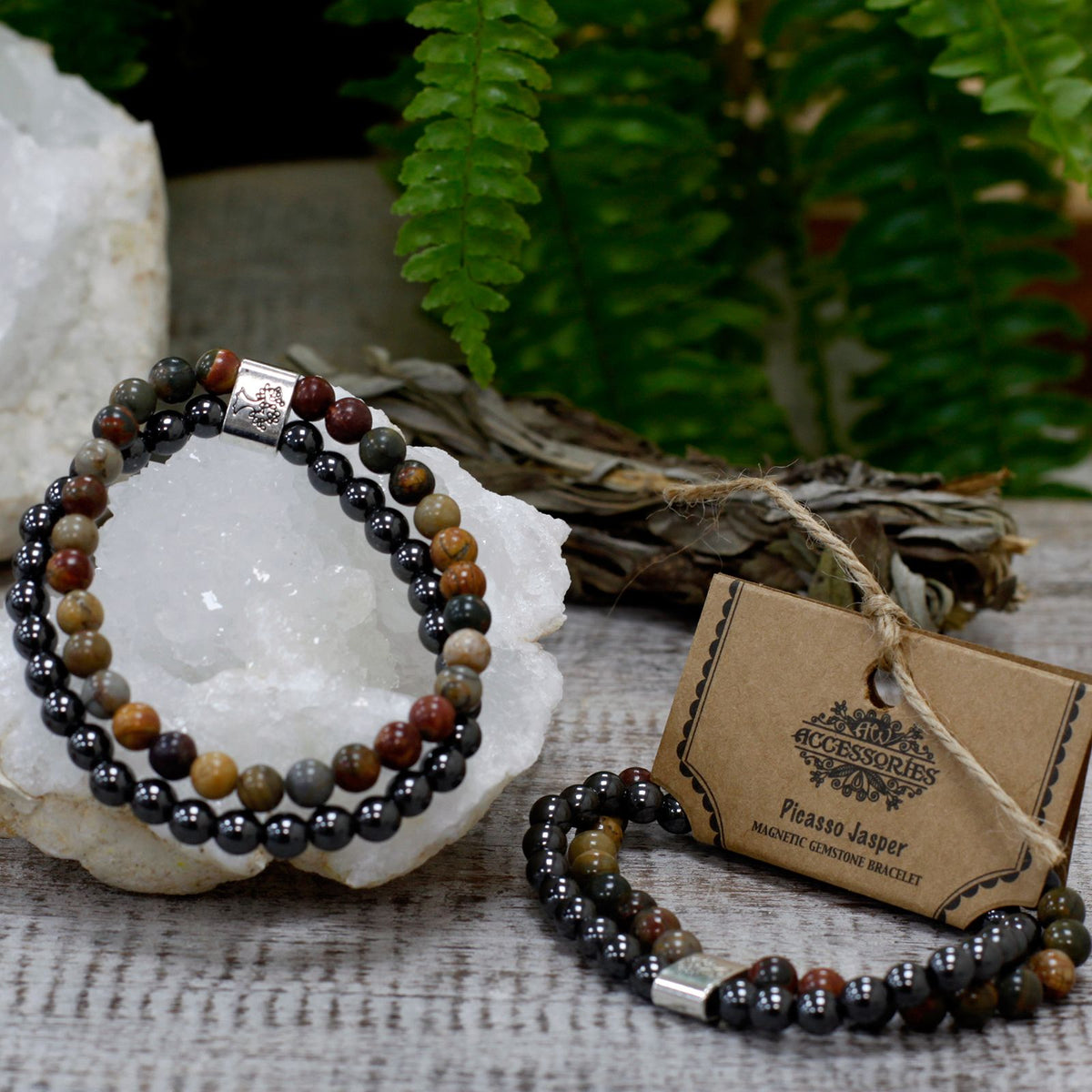 Magnetic Picasso Jasper Gemstone Bracelet – view 6