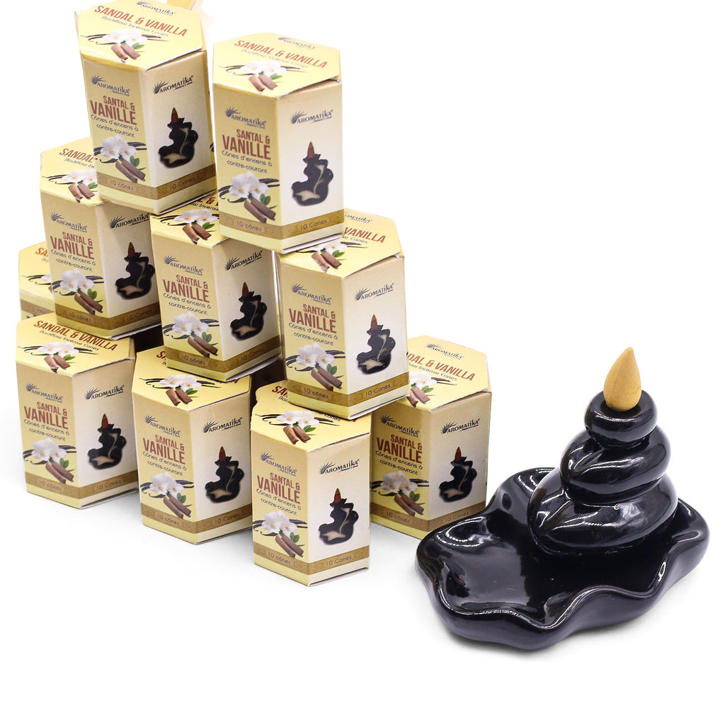 Aromatika Sandalwood & Vanilla Backflow Incense Cones Pack 10 – view 2