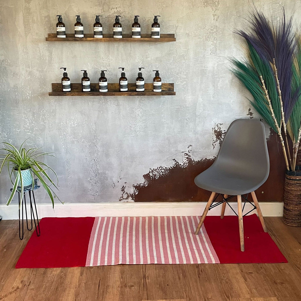 Indian Cotton Rug - Red/Pink - 70x173cm – view 7