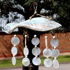 Bluewash Fish Carving & Natural Capiz Wind Chime – view 3