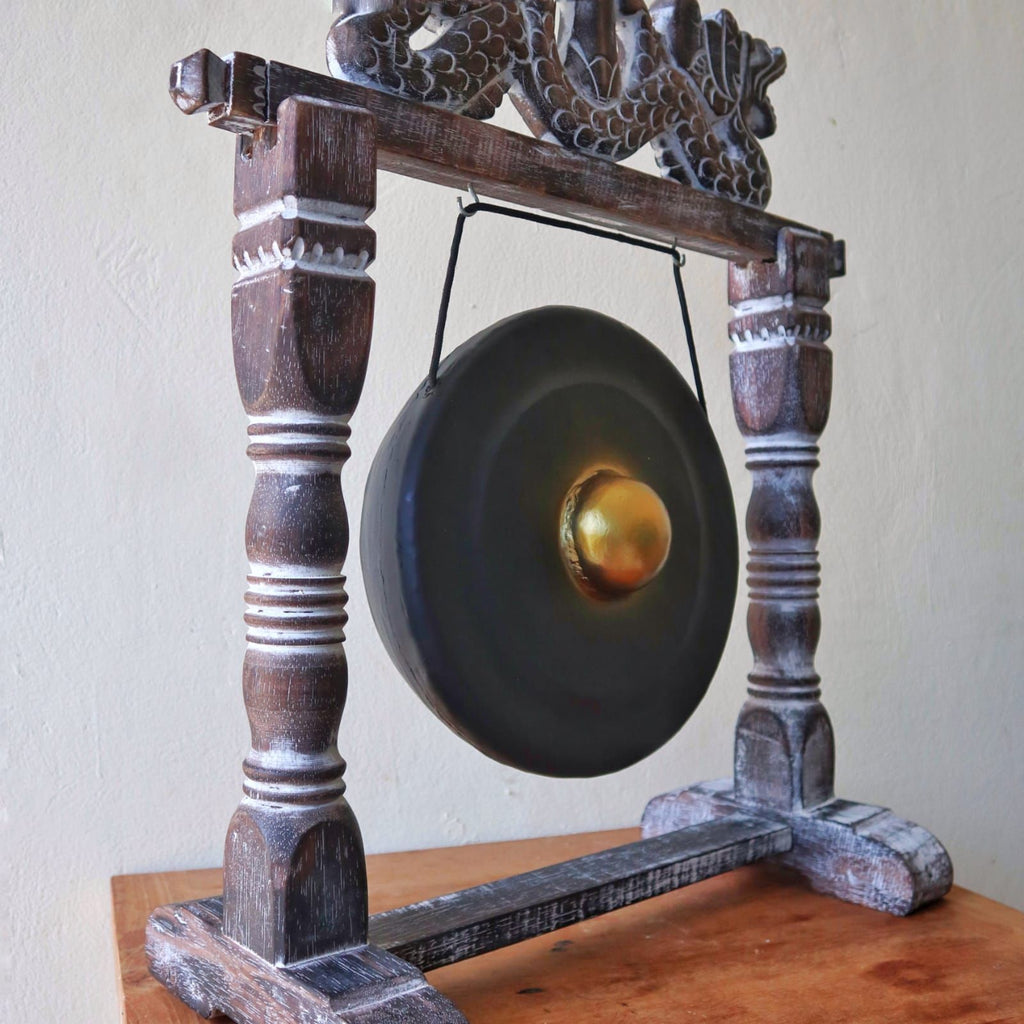 Small Gong in Black Stand - 25cm – view 3