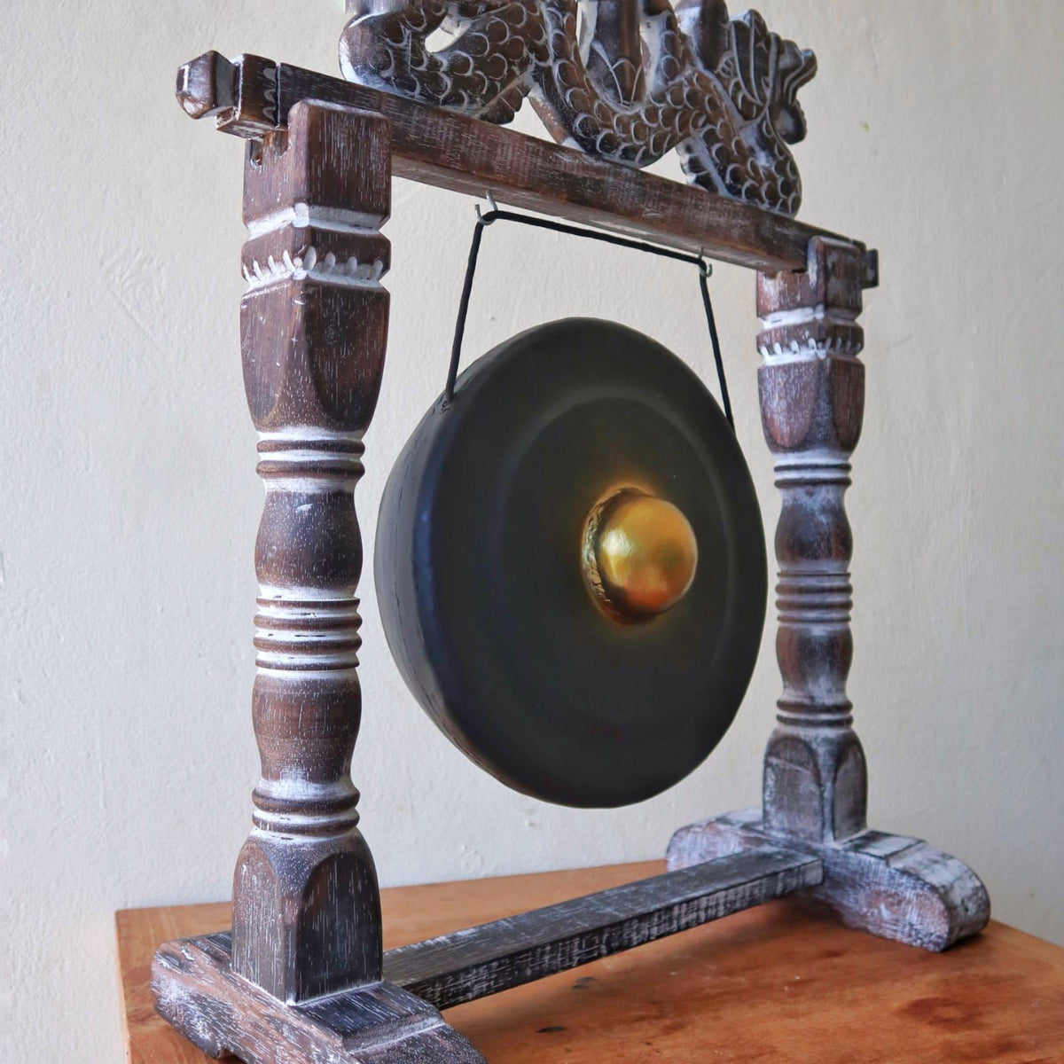 Small Gong in Black Stand - 25cm – view 3
