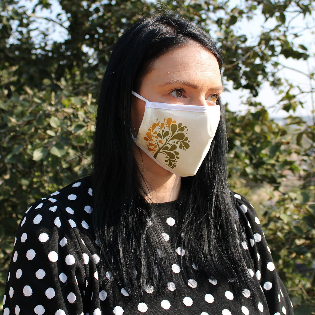 Reusable Fashion Face Covering - Golden Tree Print