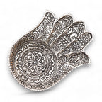 Polished Aluminium Large Hamsa Incense Holder 18x13cm – view 4