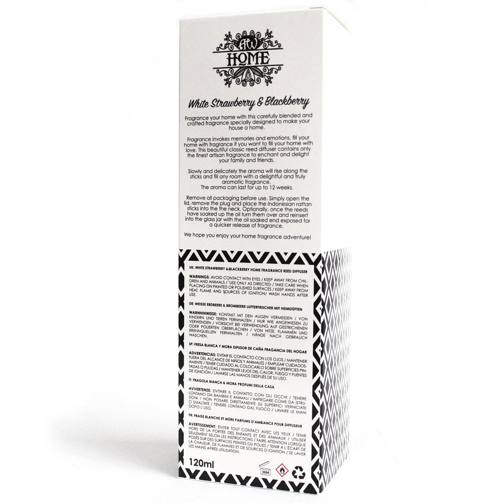 Reed Diffuser 120ml - White Strawberry & Blackberry