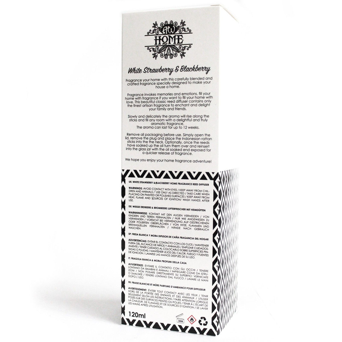 Reed Diffuser 120ml - White Strawberry & Blackberry