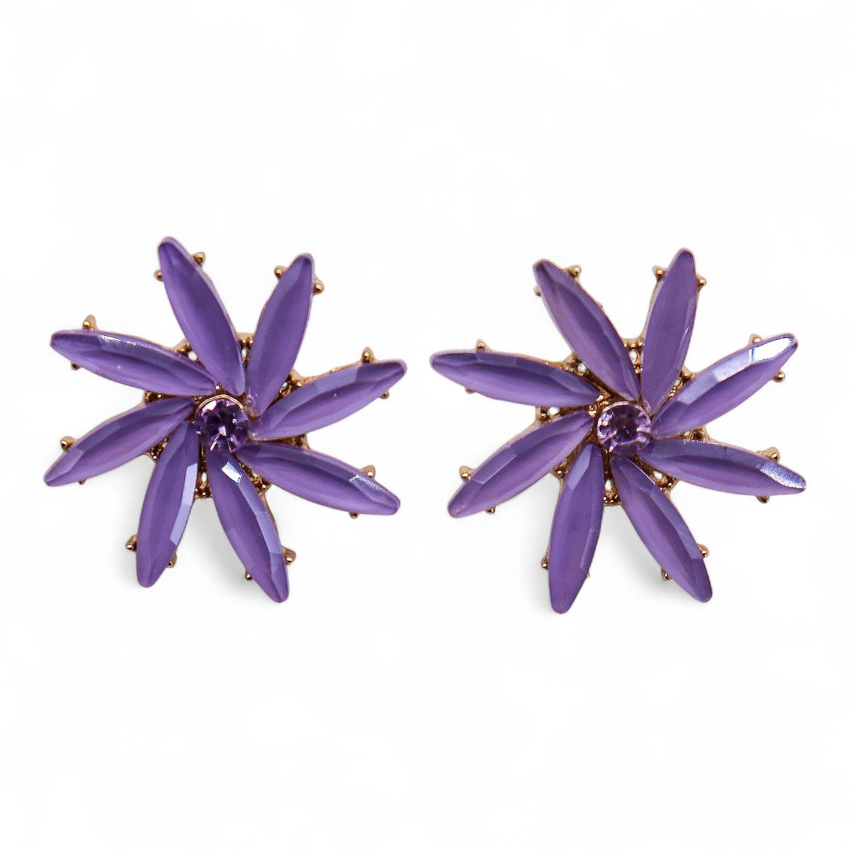 Nymph Lavender Flower Glass Earrings – view 3