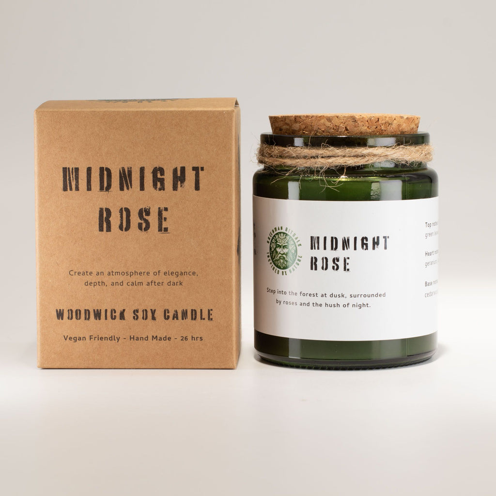 Greenman Woodwick Soy Candle - Midnight Rose – view 2
