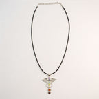Angel Chakra Pendant Necklace on Silver Plated Cord 45cm