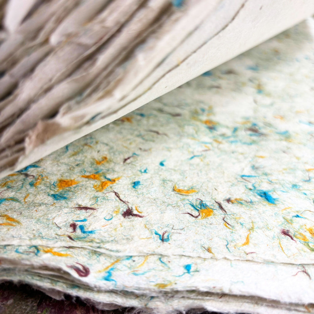 Lokta Wrapping Paper 51x76cm, Mixed Floral, Pack of 5 – view 6