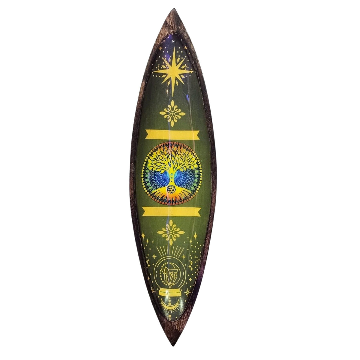 Tree of Life Enamel Incense Bowl - Mango Wood