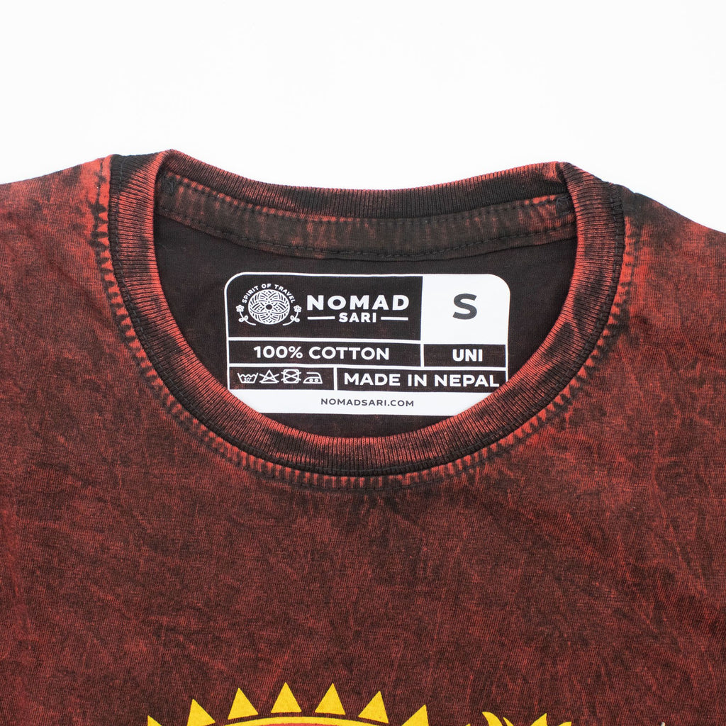 Nomad Sari Stonewashed T-Shirt - Dragon Mandala - Maroon - Small – view 6