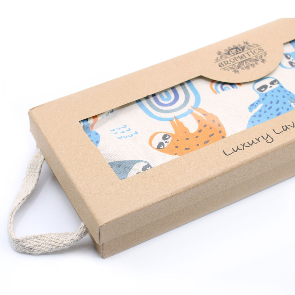 Lavender Wheat Bag Gift Box - Lazy Sloth Print – view 7