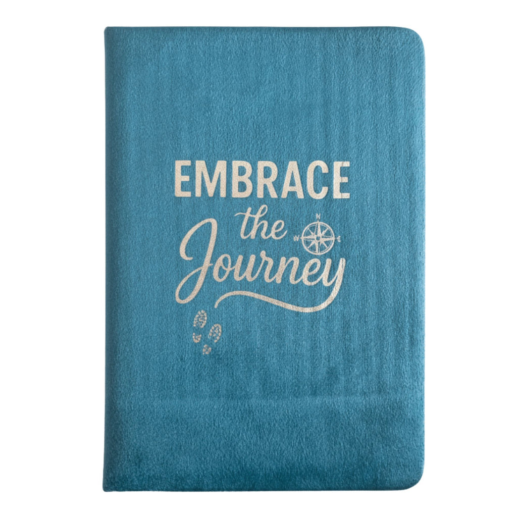 Light Blue Velvet Notebook, Embrace the Journey, 80 Pages – view 4