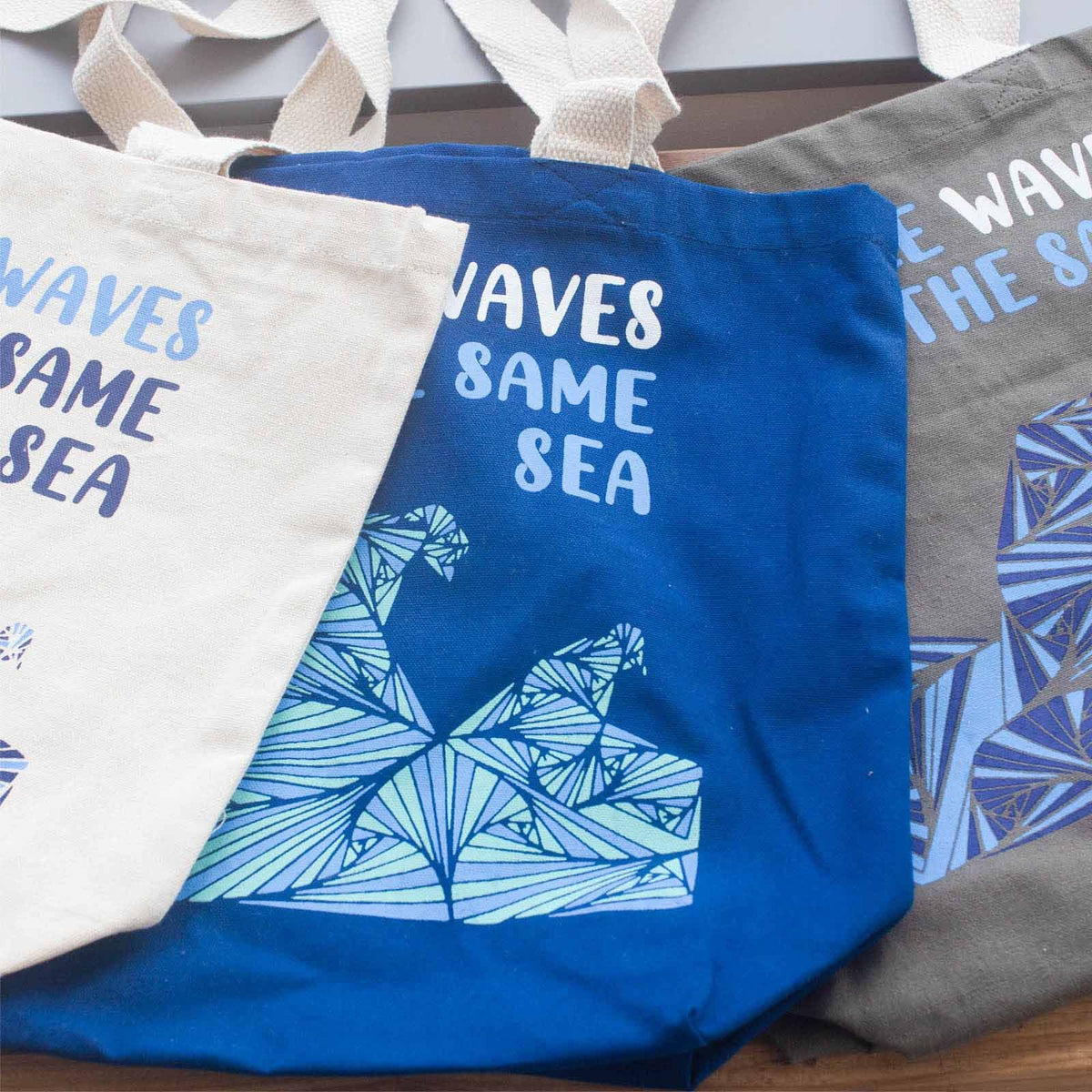 Printed Cotton Bag - We are Waves, Natural – view 6