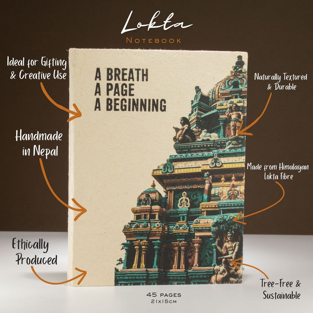 Lokta Temple Inspiration Notebook – Large – A Breath – view 3