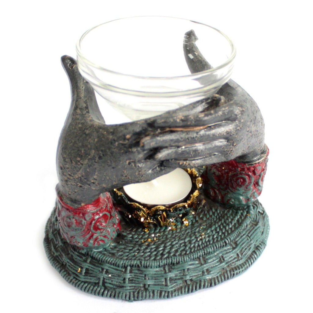 Antique Buddha Offering Hands Oil Burner – view 4