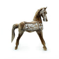 Medium Antique Wood Horse Statue, 25 cm