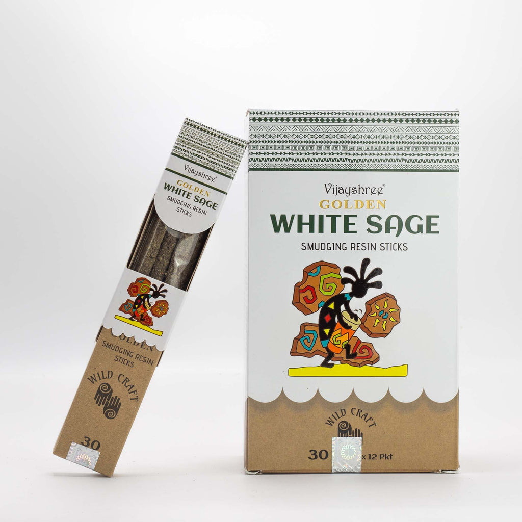Golden White Sage Smudging Resin Sticks - 30g Pack of 6 – view 6