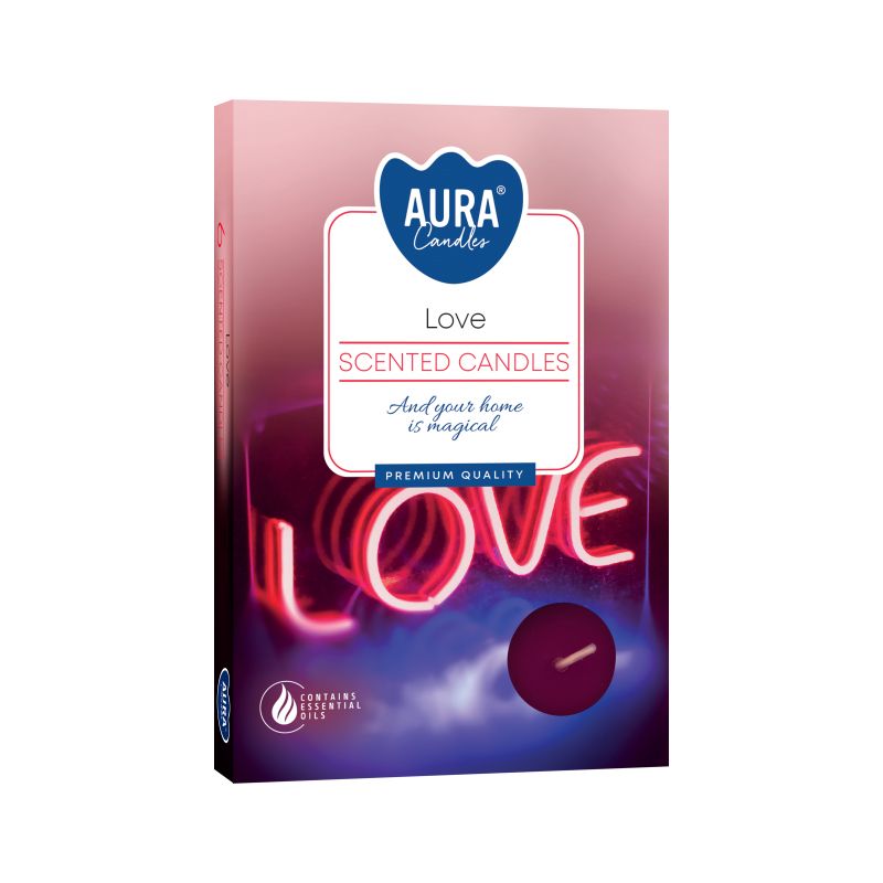 Set of 6 Love Scented Tealights