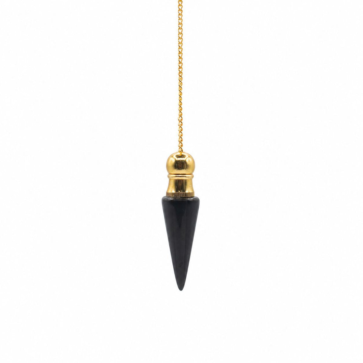 Secret Cavity Pendulum - Black Agate, Gold Plated – view 2
