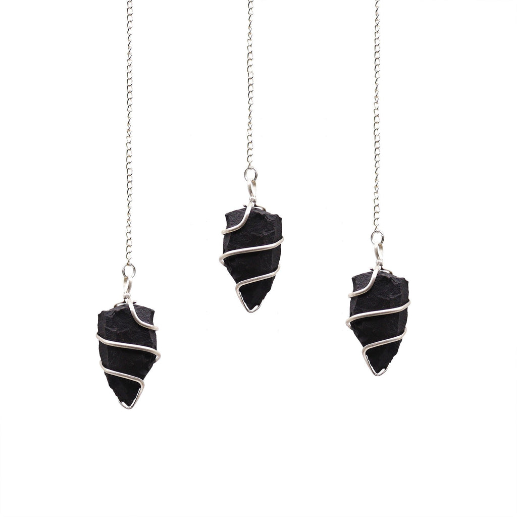 Raw Gemstone Pendulum - Black Agate – view 2
