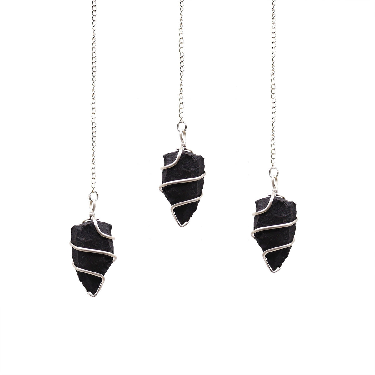 Raw Gemstone Pendulum - Black Agate – view 2