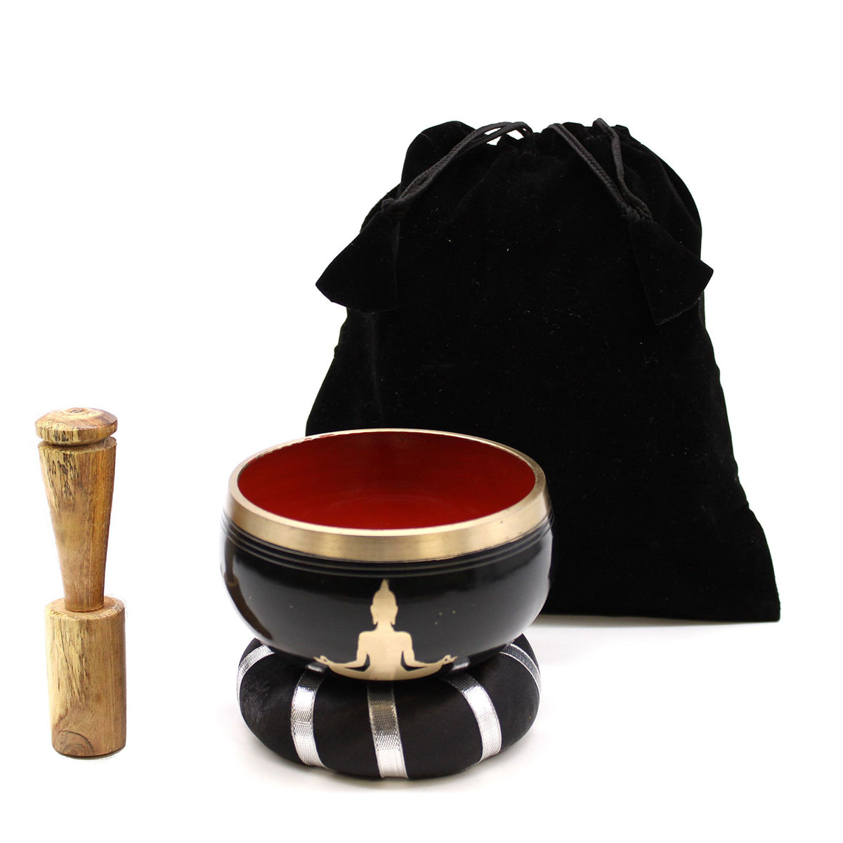 Buddha Singing Bowl Set - Black/Orange (10.7cm) – view 5