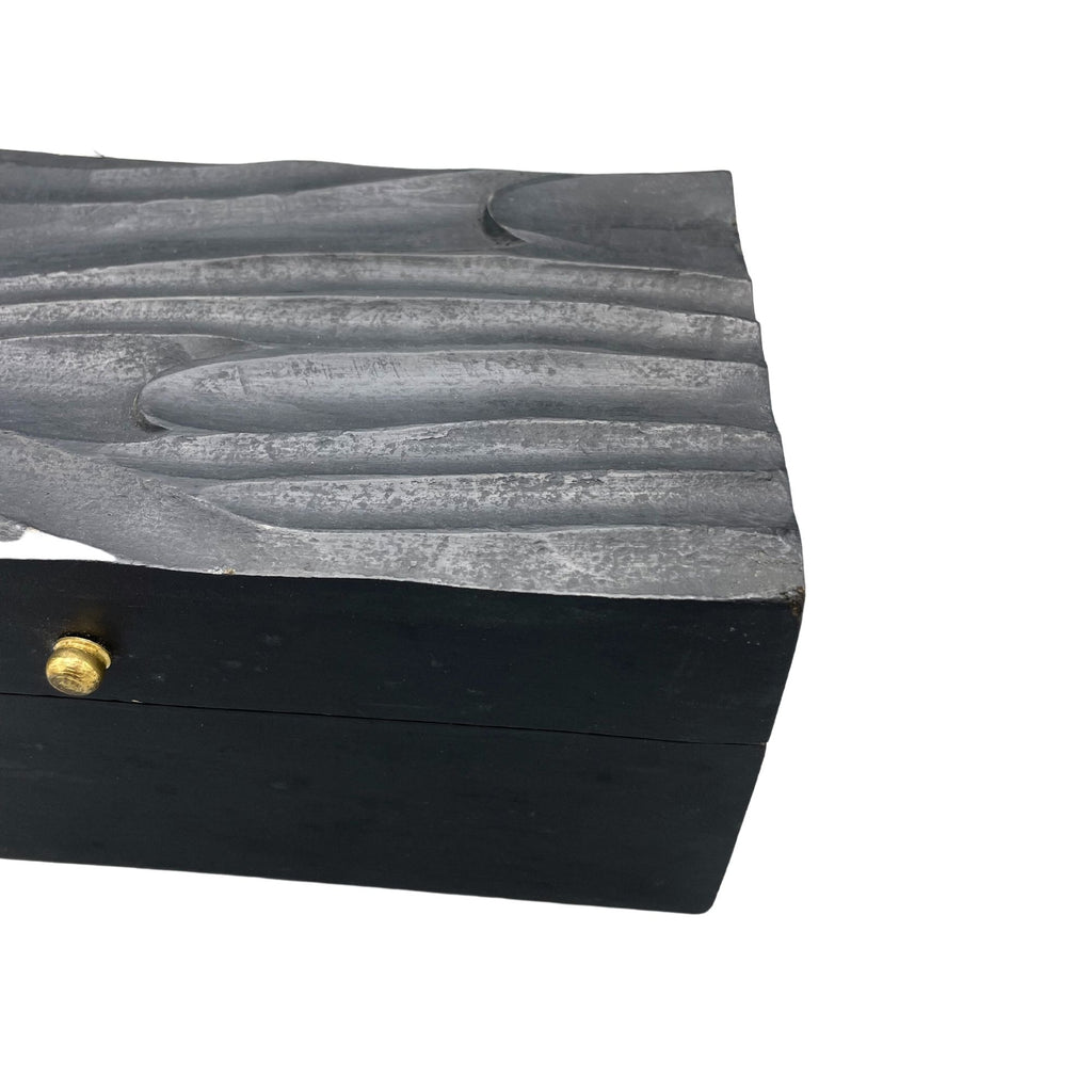 Vintage Deco Wooden Storage Box - Black Swirls, 22 x 12 cm – view 3