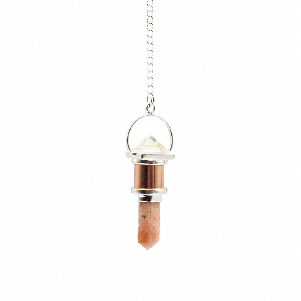 Moon Chamber Pendulum - Clear Quartz & Sunstone – view 2