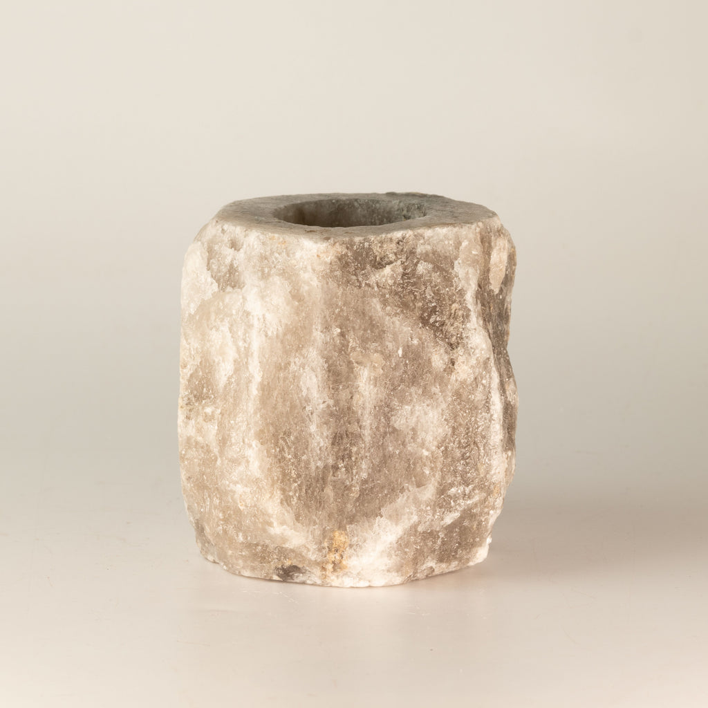 Grey Himalayan Salt Candle Holder, 600-800 g