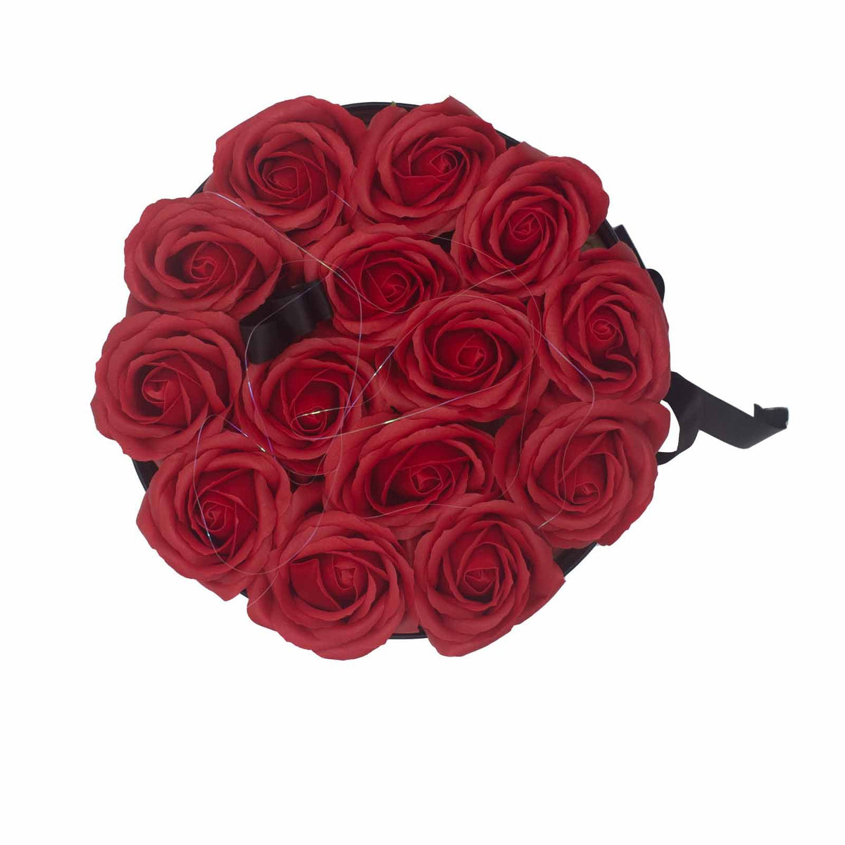 14 Red Soap Roses Round Gift Box