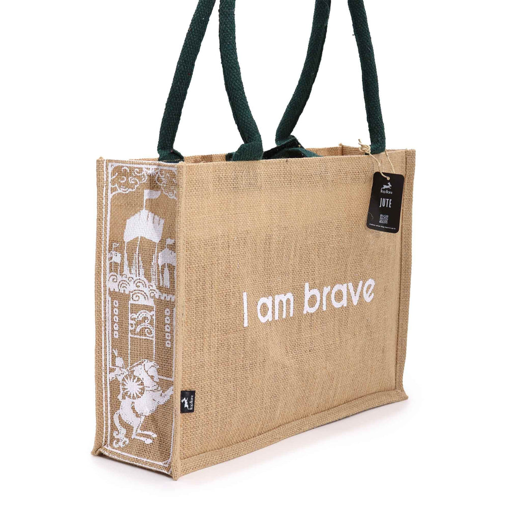 Hop Hare Jute Bag - I am Brave – view 5