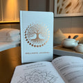 White Wellness Journal, Rose Gold Tree of Life, 120 Pages
