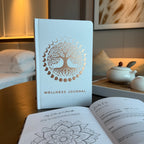 White Wellness Journal, Rose Gold Tree of Life, 120 Pages