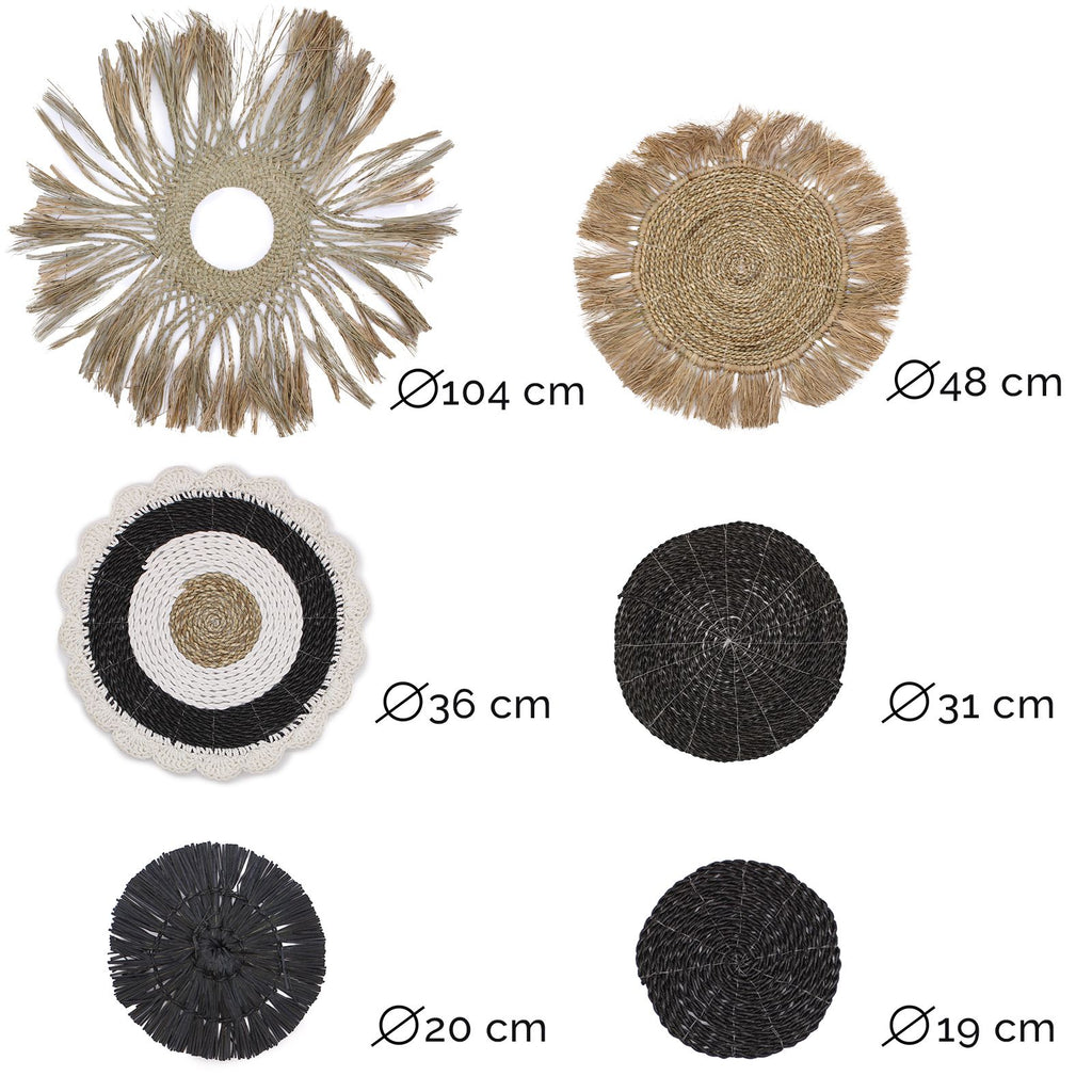 Set of Six Grey Wall Art Discs, 104 cm – view 6