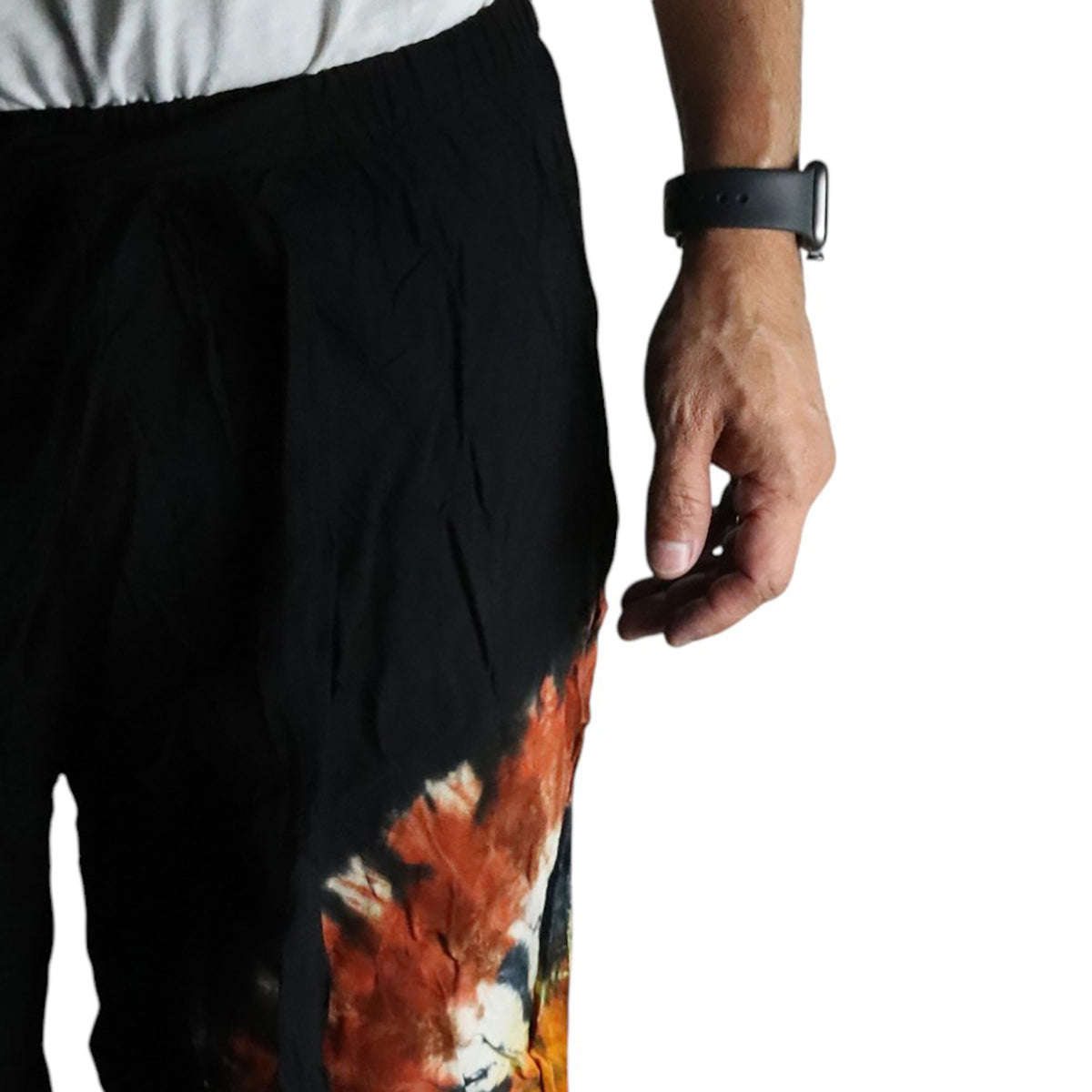Japanese Style Lounge Pants - Black Chocolate and Orange - M – view 2