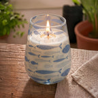 Tall Glass Jar Candle - Seabreeze Blue Fish
