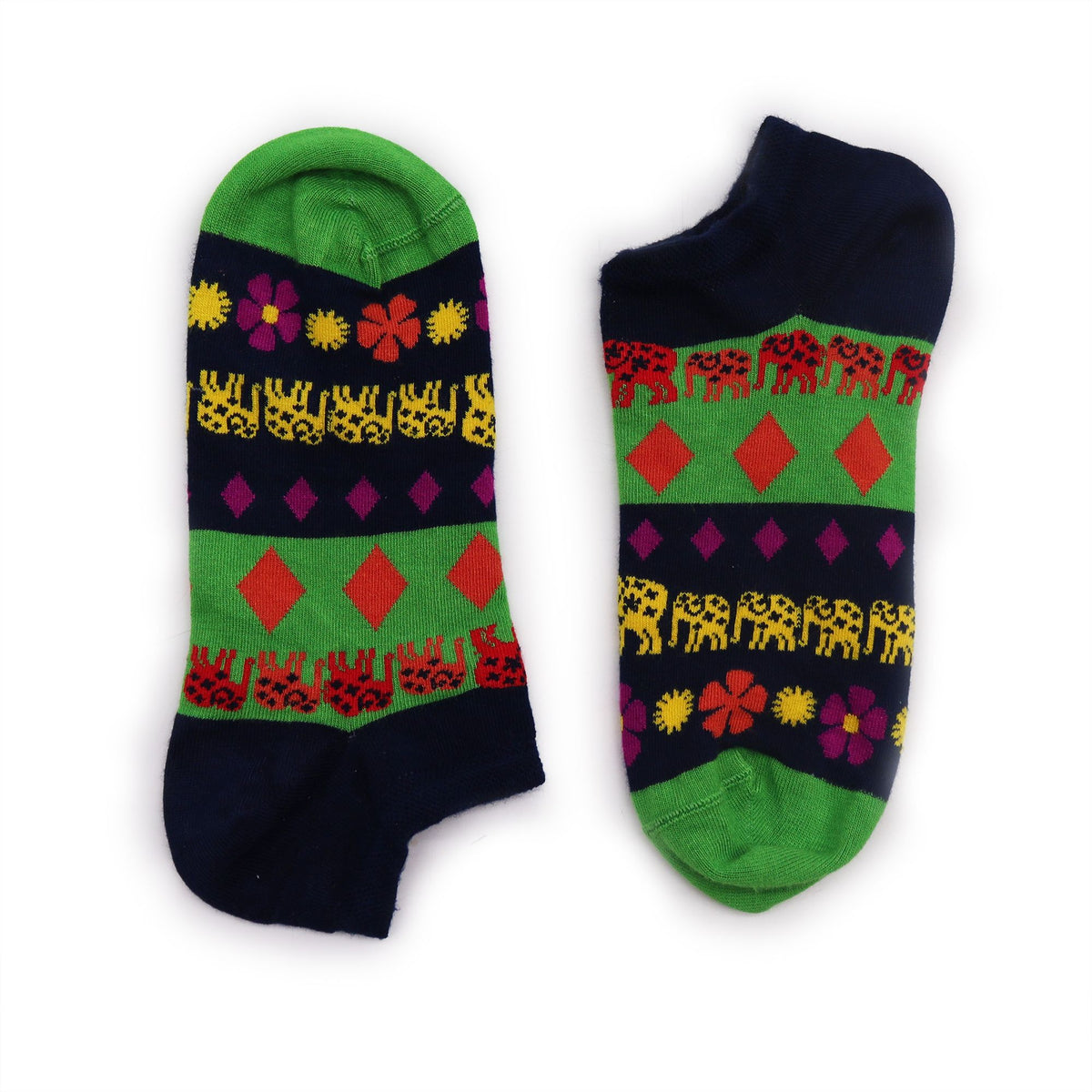 Hop Hare Bamboo Low Trainer Socks - Lucky Elephant