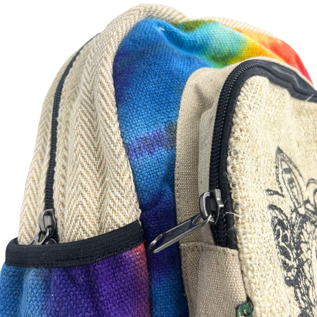 Tie-Dye Hemp Medium Backpack - 7 Chakra – view 2