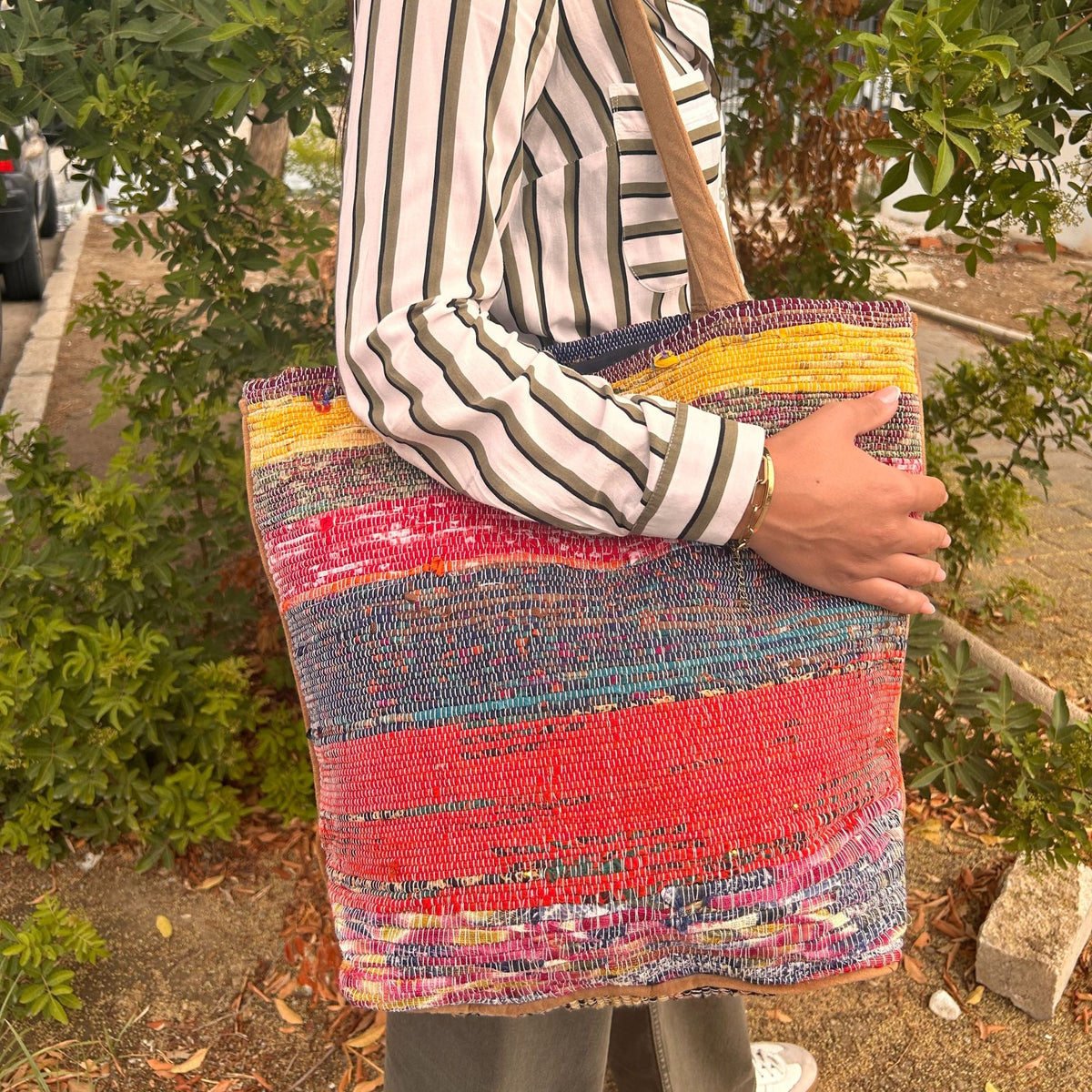 Big rug bag riciclata - tonalità di rosa