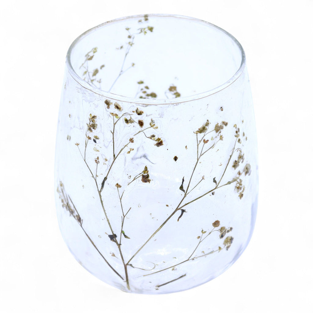 Margarita Glass Vase Candle Holder with Dried Flowers 12x11cm – view 3