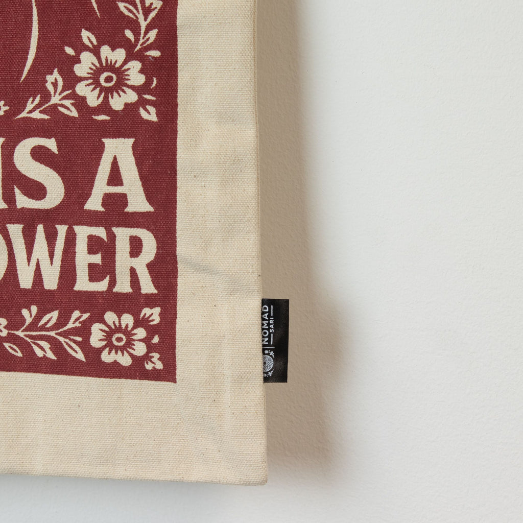 Nomad Sari Toni Tote Bag - Love is a Super Power - Natural – view 3